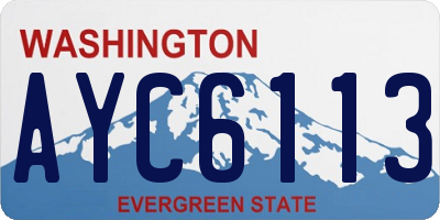 WA license plate AYC6113