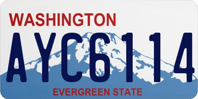 WA license plate AYC6114