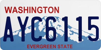 WA license plate AYC6115