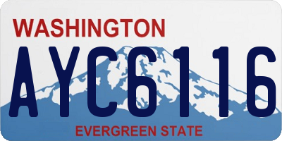 WA license plate AYC6116