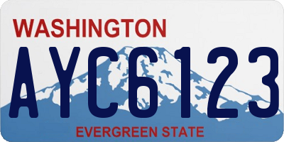 WA license plate AYC6123