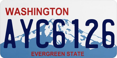 WA license plate AYC6126