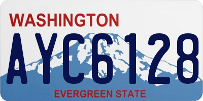 WA license plate AYC6128