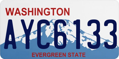 WA license plate AYC6133