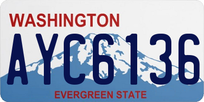 WA license plate AYC6136
