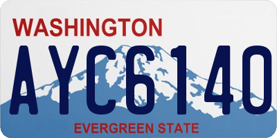 WA license plate AYC6140