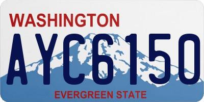 WA license plate AYC6150