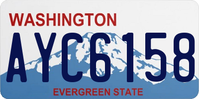 WA license plate AYC6158