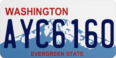WA license plate AYC6160