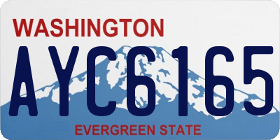 WA license plate AYC6165