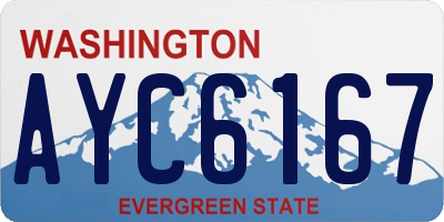 WA license plate AYC6167