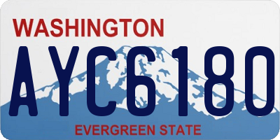 WA license plate AYC6180