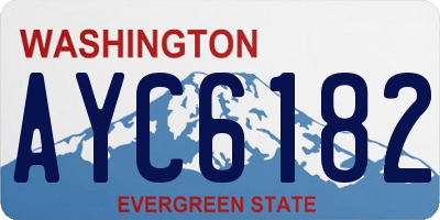 WA license plate AYC6182