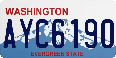 WA license plate AYC6190