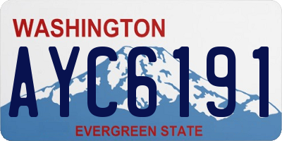 WA license plate AYC6191