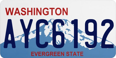 WA license plate AYC6192
