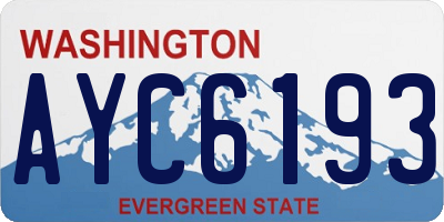 WA license plate AYC6193
