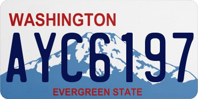 WA license plate AYC6197