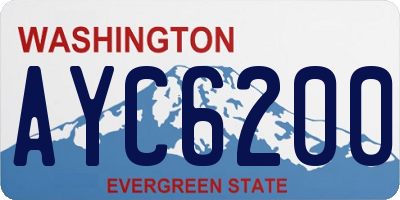 WA license plate AYC6200