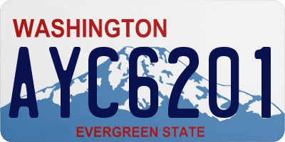WA license plate AYC6201