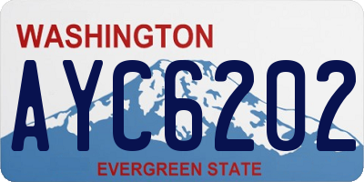 WA license plate AYC6202
