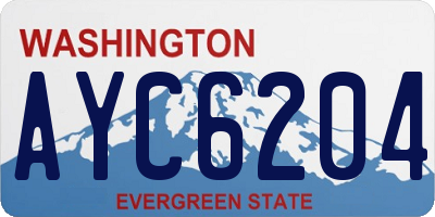 WA license plate AYC6204