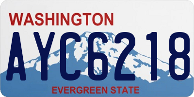 WA license plate AYC6218