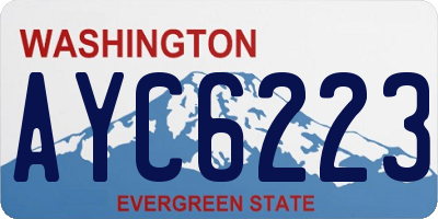WA license plate AYC6223