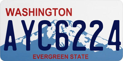 WA license plate AYC6224