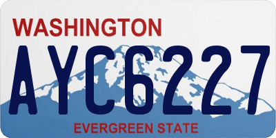 WA license plate AYC6227