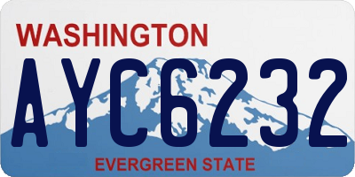WA license plate AYC6232