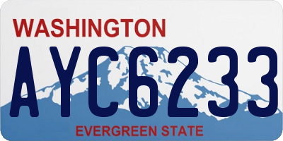 WA license plate AYC6233
