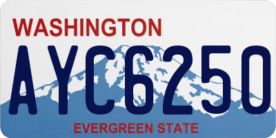 WA license plate AYC6250