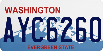 WA license plate AYC6260
