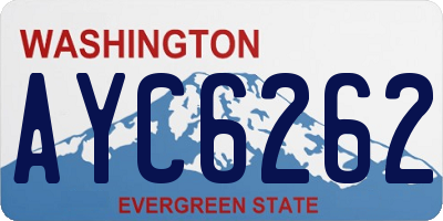 WA license plate AYC6262