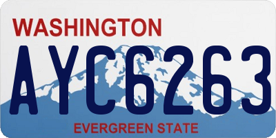 WA license plate AYC6263