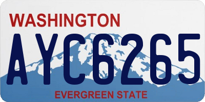 WA license plate AYC6265