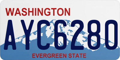 WA license plate AYC6280