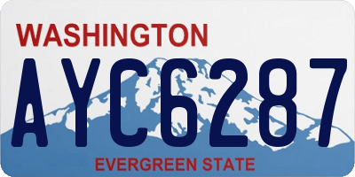 WA license plate AYC6287