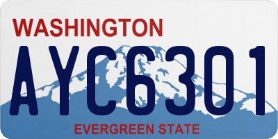 WA license plate AYC6301