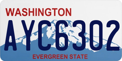 WA license plate AYC6302