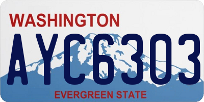 WA license plate AYC6303