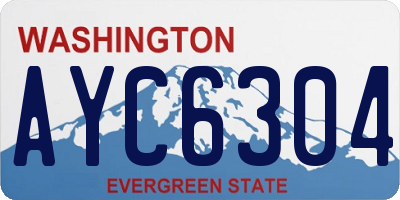 WA license plate AYC6304