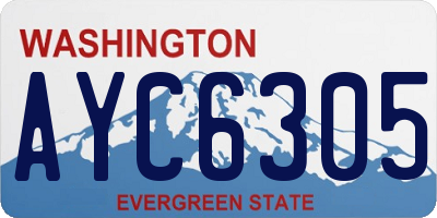 WA license plate AYC6305