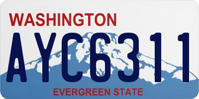 WA license plate AYC6311