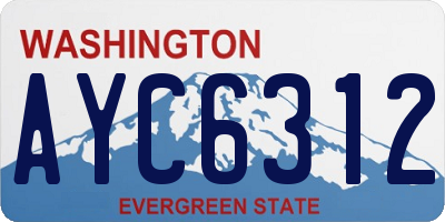 WA license plate AYC6312