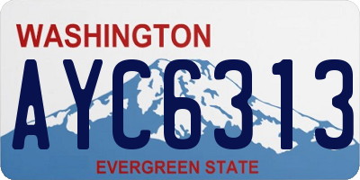 WA license plate AYC6313