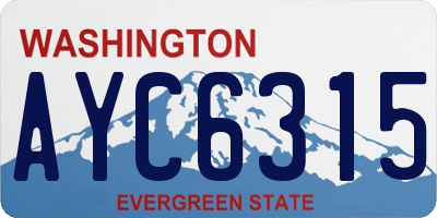 WA license plate AYC6315