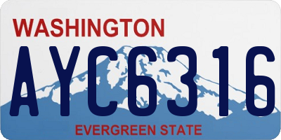 WA license plate AYC6316