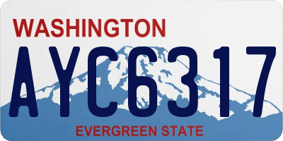 WA license plate AYC6317
